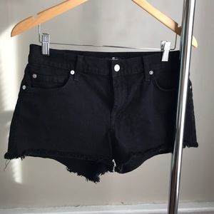 7 for all mankind black cutoffs